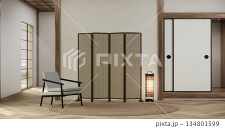 Mock up Japan wooden sofa armchair minimalist design muji style.3D rendering Mock up Japan wooden sofa armchair minimalist design muji style.3D rendering 134801599