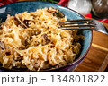Lenten sauerkraut with mushrooms. 134801822
