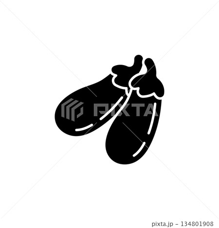 eggplant vector icon. Vegetable icon solid style. perfect use for logo, presentation, website, and more. modern icon design glyph style 134801908