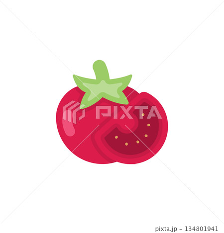 tomato vector icon. Vegetable icon solid style. perfect use for logo, presentation, website, and more. modern icon design glyph style 134801941