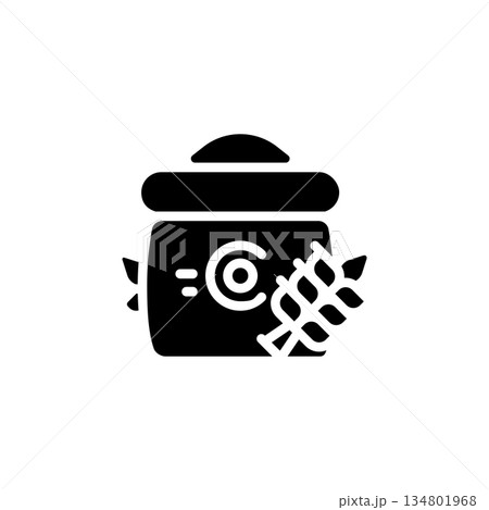 wheat vector icon. bakery icon solid style. perfect use for logo, presentation, website, and more. simple modern icon design glyph style 134801968
