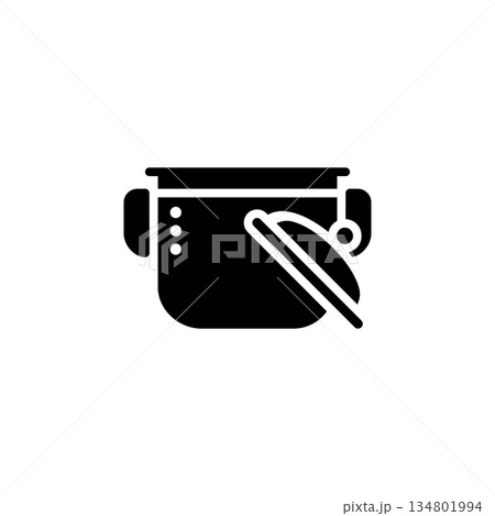 cooking pot vector icon. bakery icon solid style. perfect use for logo, presentation, website, and more. simple modern icon design glyph style 134801994