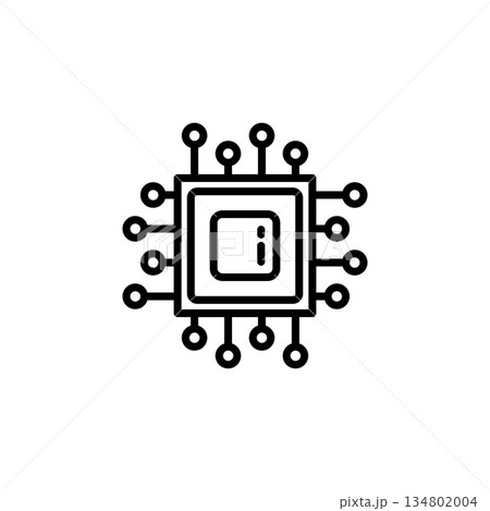 Computer Chip vector icon. Coding and...のイラスト素材 [134802004] - PIXTA