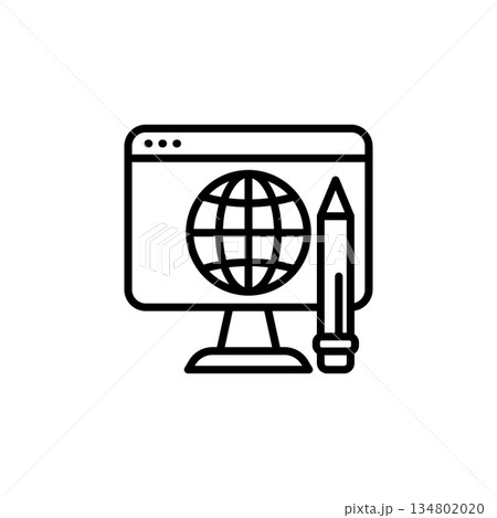 Web Design vector icon. Coding and programming icon line style. perfect use for logo, presentation, website, and more. Modern icon design outline style 134802020