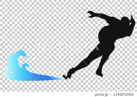 Speed skating silhouette illustration | Winter sports athlete gliding on ice Speed skating silhouette illustration | Winter sports athlete gliding on ice 134803088