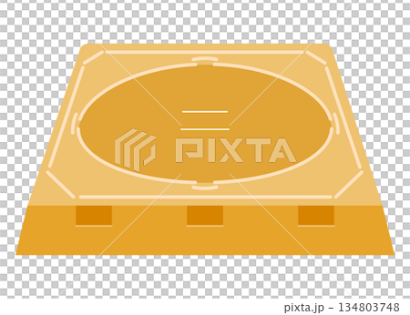 日本の伝統競技で使われる相撲の土俵のイラスト 134803748