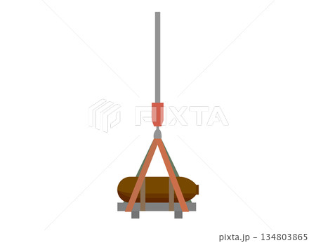 不発弾処理作業を行う安全対策のイラスト 134803865