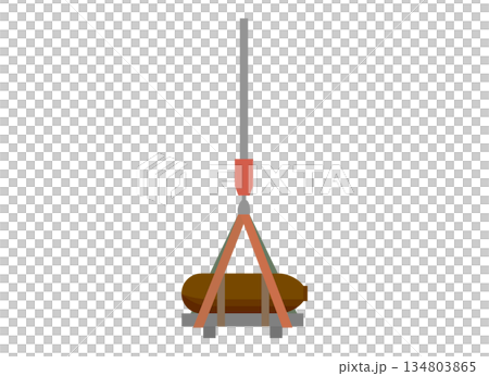 不発弾処理作業を行う安全対策のイラスト 134803865