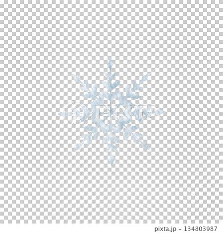 Watercolor snowflake for winter, New Year and Christmas designs. Suitable for holiday decoration, seasonal background, minimal festive layout and greeting cards. Watercolor snowflake for winter, New Year and Christmas designs. Suitable for holiday decoration, seasonal background, minimal festive layout and greeting cards. 134803987