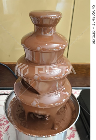 Chocolate fountain at a party or celebration 134805045