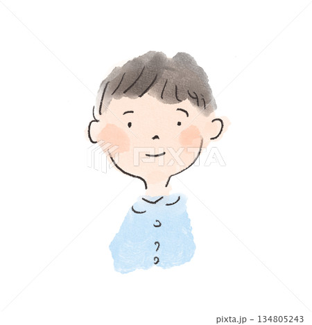 やさしい表情の男の子のイラスト 134805243