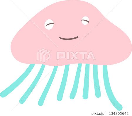 かわいいクラゲのシンプルイラスト かわいいクラゲのシンプルイラスト 134805642