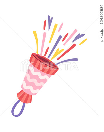 Party popper for surprise design Party popper for surprise design 134805684