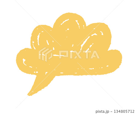 Cloud shaped crayon speech bubble Cloud shaped crayon speech bubble 134805712