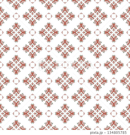 green and red abstract geometric seamless ethnic pattern background, repeatable motif for fabric and wallpaper design illustration green and red abstract geometric seamless ethnic pattern background, repeatable motif for fabric and wallpaper design illustration 134805785