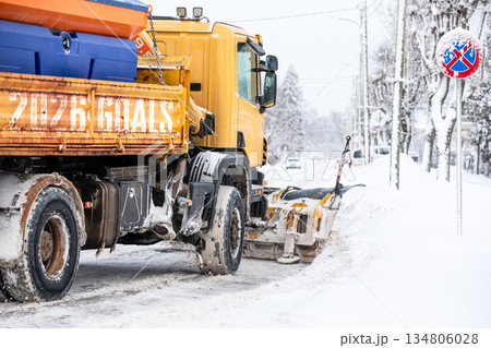2026 Goals Concept With Snowplow Truck Working On Snowy Winter Road 2026 Goals Concept With Snowplow Truck Working On Snowy Winter Road 134806028