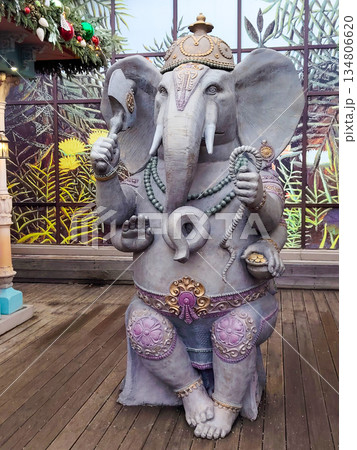 Statue of Hindu God Ganesha at Indian Style Moscow Seasons Fair Statue of Hindu God Ganesha at Indian Style Moscow Seasons Fair 134806620
