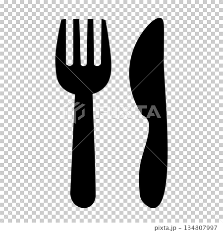 Fork and knife meal icon Fork and knife meal icon 134807997