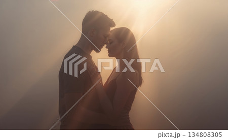 Couple is embracing each other in the sun 134808305