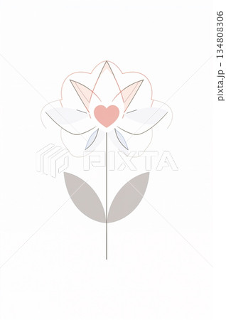 Flower with a heart in the center 134808306