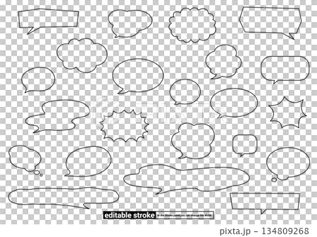 Set of speech bubbles in various shapes (editable stroke) Set of speech bubbles in various shapes (editable stroke) 134809268