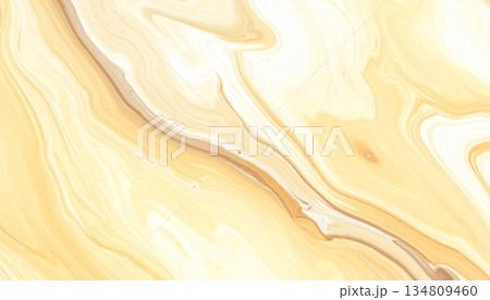 ウェディングやホワイトデーイメージ　女性向け黄色背景に淡い大理石の高級感あるおしゃれテクスチャ背景 134809460