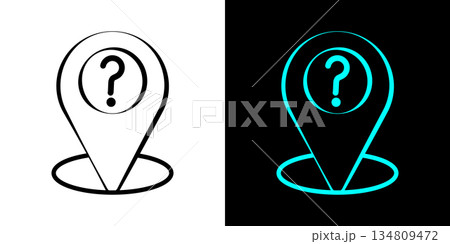 Location question map icon design. Location pin question mark icons. 134809472