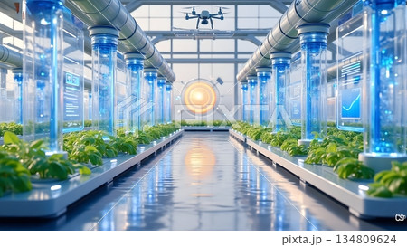 industrial plant in a greenhouse 134809624