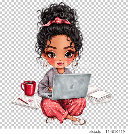 cute african woman in traditional dress 134810429