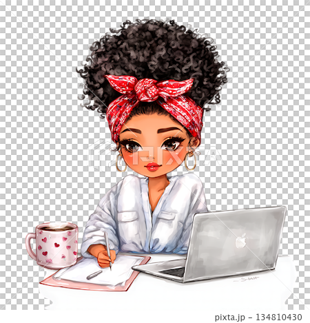 cute african woman in traditional dress 134810430