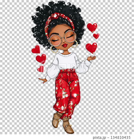 cute african woman in traditional dress 134810435