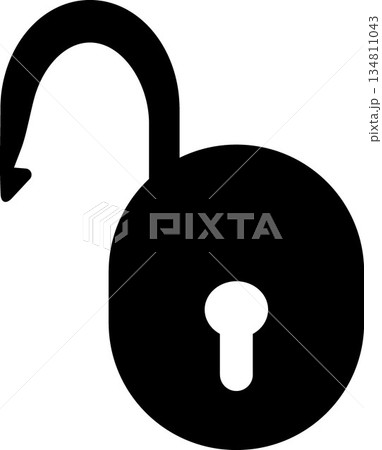 Open Rounded Padlock with Keyhole Silhouette - Security Access and Unlocked Icon Open Rounded Padlock with Keyhole Silhouette - Security Access and Unlocked Icon 134811043