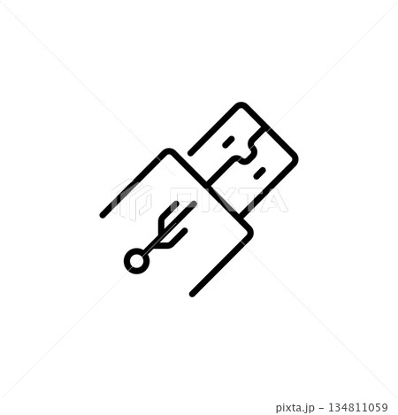 usb cable vector icon outline style. perfect use for logo, presentation, website, and more. modern icon design line style usb cable vector icon outline style. perfect use for logo, presentation, website, and more. modern icon design line style 134811059