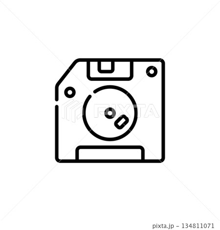diskette vector icon outline style. perfect use for logo, presentation, website, and more. modern icon design line style 134811071