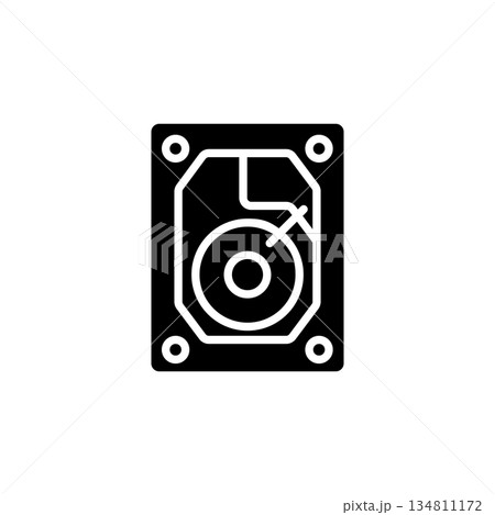 hard disk vector icon solid style. perfect use for logo, presentation, website, and more. modern icon design glyph style hard disk vector icon solid style. perfect use for logo, presentation, website, and more. modern icon design glyph style 134811172