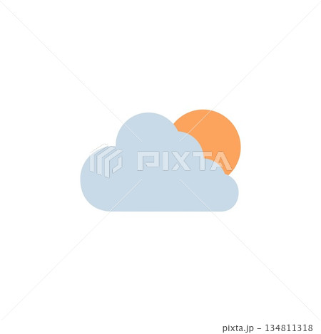 sun cloud vector icon flat style. perfect use for logo, presentation, website, and more. simple modern icon design flat style 134811318
