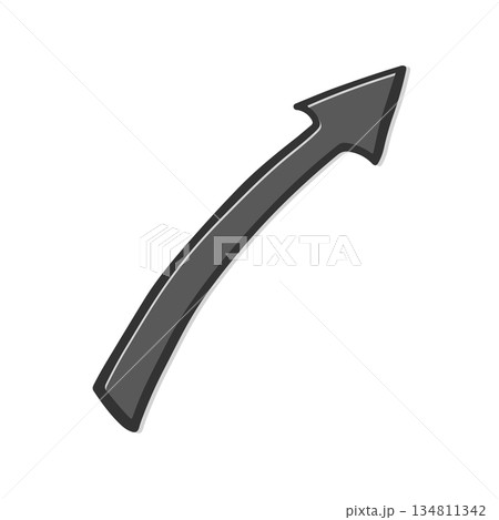 快調上昇の矢印イラスト｜順調・好調・安定成長を示すビジネス素材 134811342