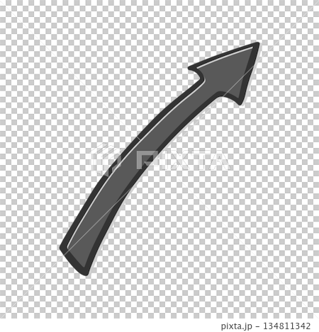 快調上昇の矢印イラスト｜順調・好調・安定成長を示すビジネス素材 134811342