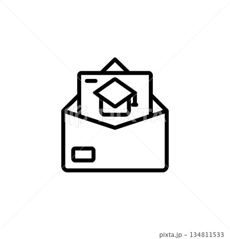 invitation icon. Online Learning icon. Perfect for application, web, logo and presentation template. icon design line style 134811533