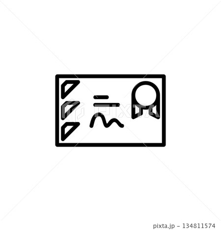 certificate icon. Online Learning icon. Perfect for application, web, logo and presentation template. icon design line style 134811574