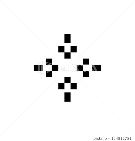 rotation, point, size, position and arrow icon. Perfect for application, web, logo, game and presentation template. icon design pixel art and line style 134811781