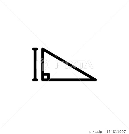 triangle and mathematics icon. Perfect for application, web, logo, game and presentation template. icon design line style 134811907