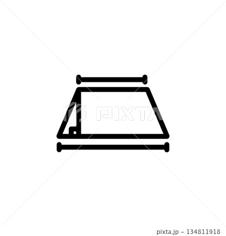 trapezoid and mathematics icon. Perfect for application, web, logo, game and presentation template. icon design line style 134811918