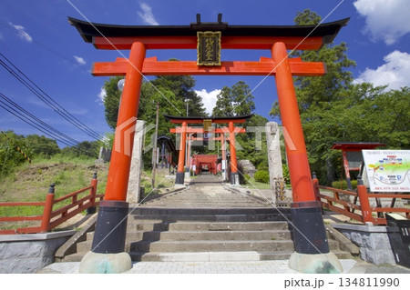 丹波篠山・本経寺「王地山まけきらい稲荷」の鳥居の続く参道 134811990