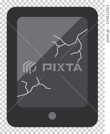画面が割れたタブレット端末のアイコンイラスト 134812061