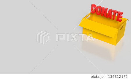 Donation Box Concept for Charity and Fundraising Campaign 3d render. Donation Box Concept for Charity and Fundraising Campaign 3d render. 134812173