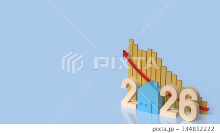 2026 Real Estate Market Growth and Housing Investment Concept 3d render. 2026 Real Estate Market Growth and Housing Investment Concept 3d render. 134812222