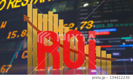 Return on Investment Performance and Market Analysis Concept 3d render. 134812230