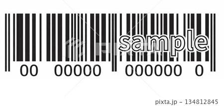 sample バーコード ダミー素材（サンプル文字入り・控えめ表示／読み取り不可） 134812845