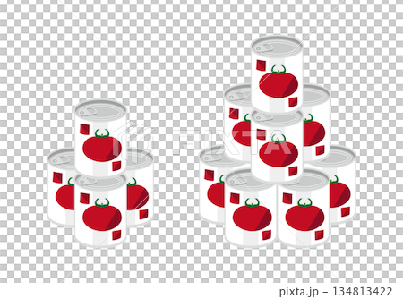 Illustration of stacked cans of chopped tomatoes Illustration of stacked cans of chopped tomatoes 134813422